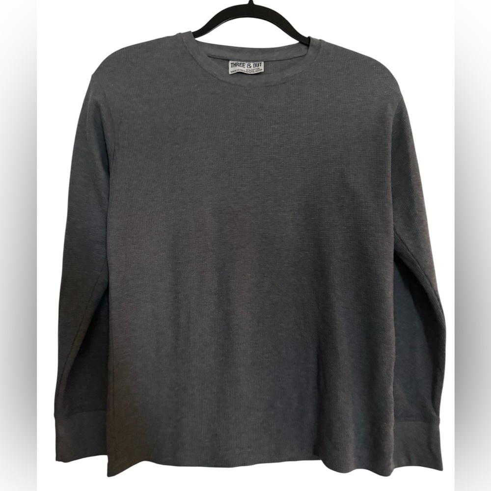 Three & Out Boys Solid Thermal in Gray Size Youth Large